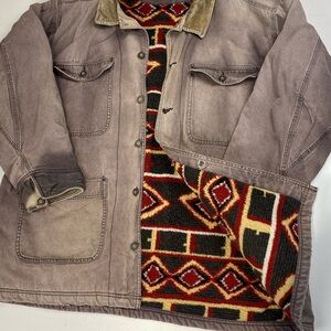 Vintage Patagonia Men's Fleece Lined Nuevo Chore Coat with Aztec Lining